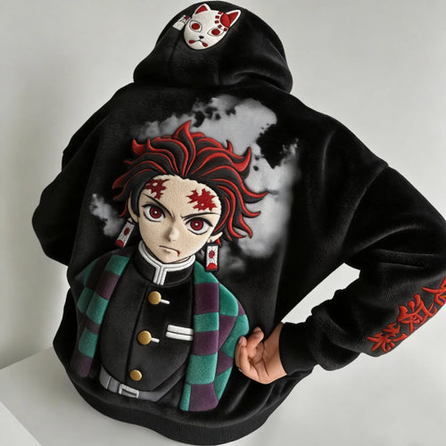 Men   Color-blocked Plush Hoodie