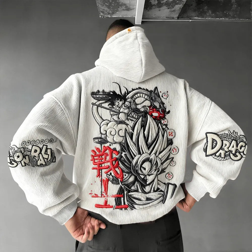 Color Blocked corduroy Hoodie