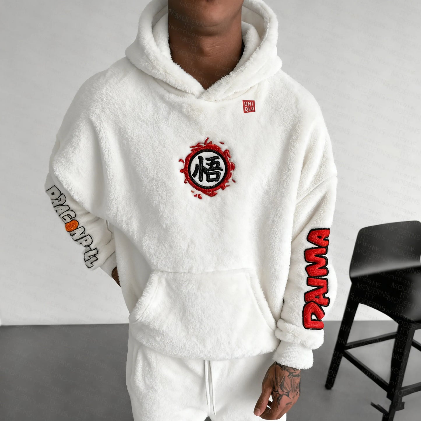 Color Blocked Plush Hoodie