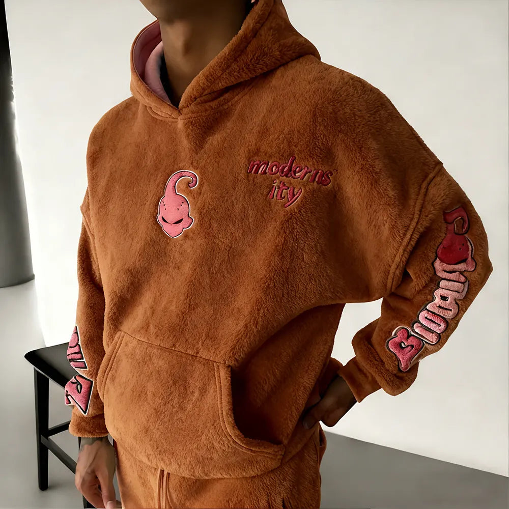 Color Blocked Plush Hoodie