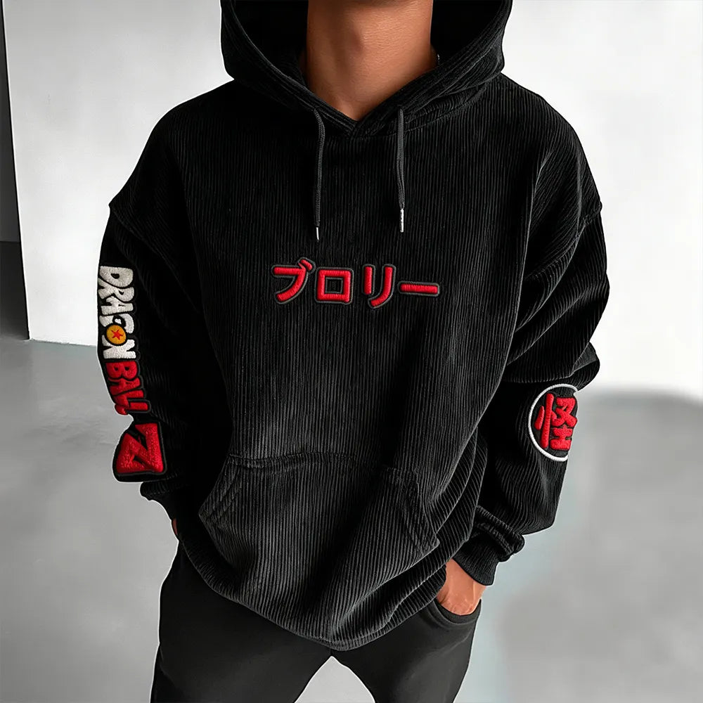 Color Blocked corduroy Hoodie