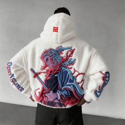 Color Blocked Plush Hoodie