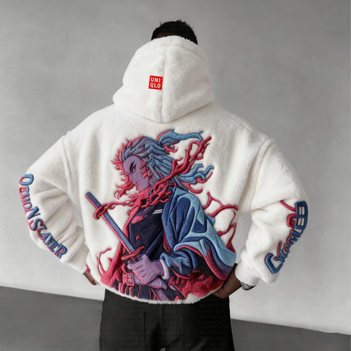 Color Blocked Plush Hoodie