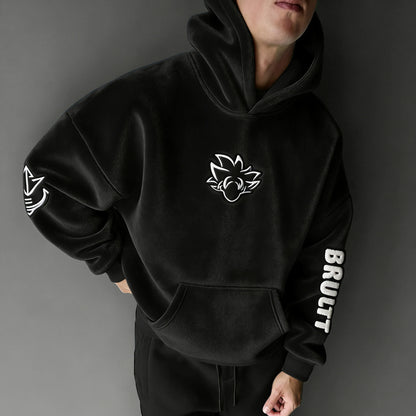 Color-blocked Plush Hoodie