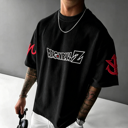Anime Vintage Waffle Knit T-Shirt