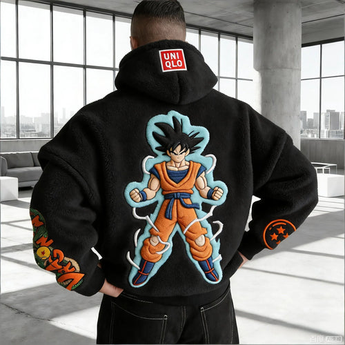 Color Blocked Collaboration Plush Hoodie