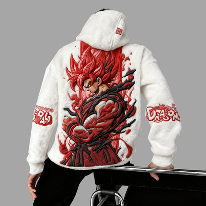 Color Blocked Plush Hoodie