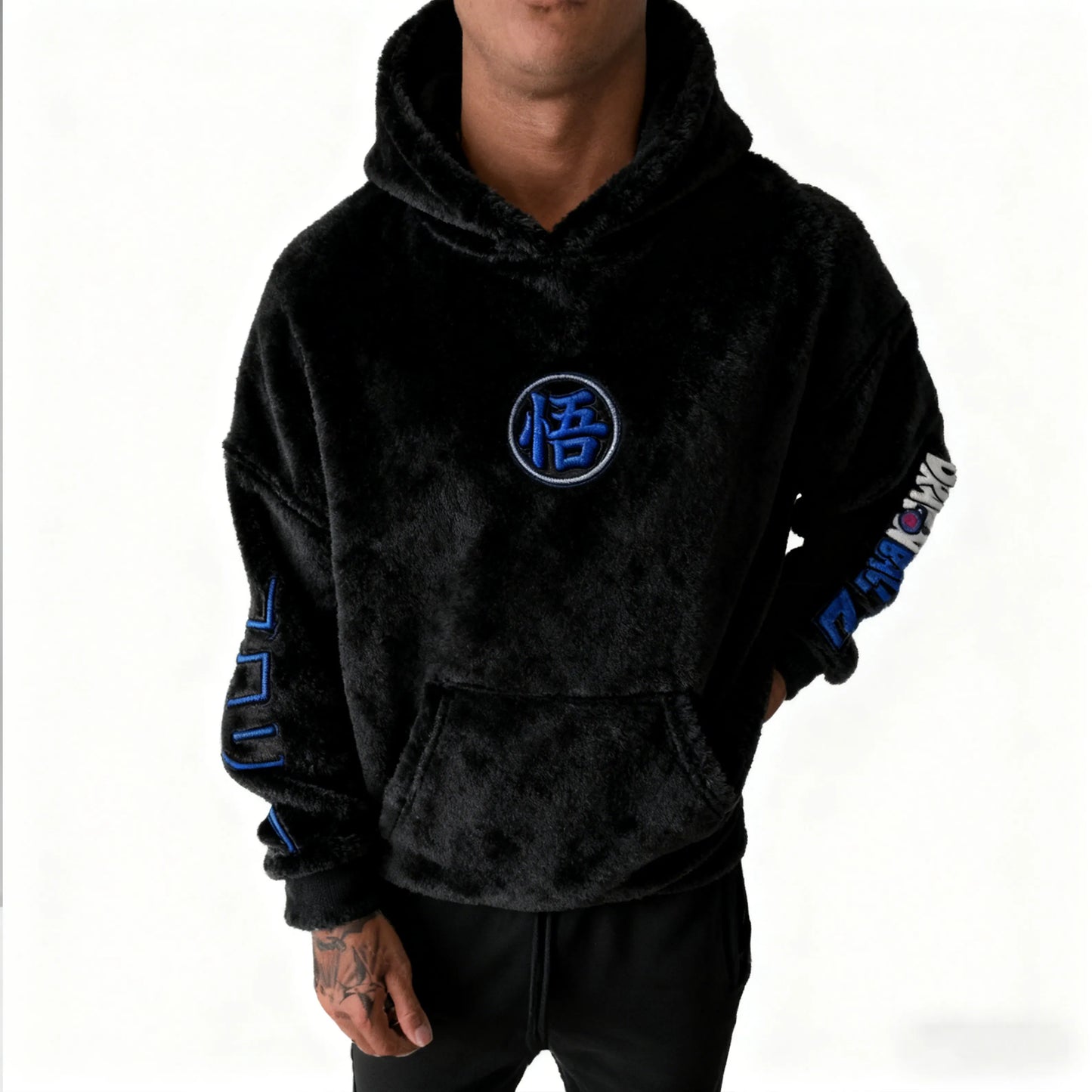 Color Blocked Plush Hoodie