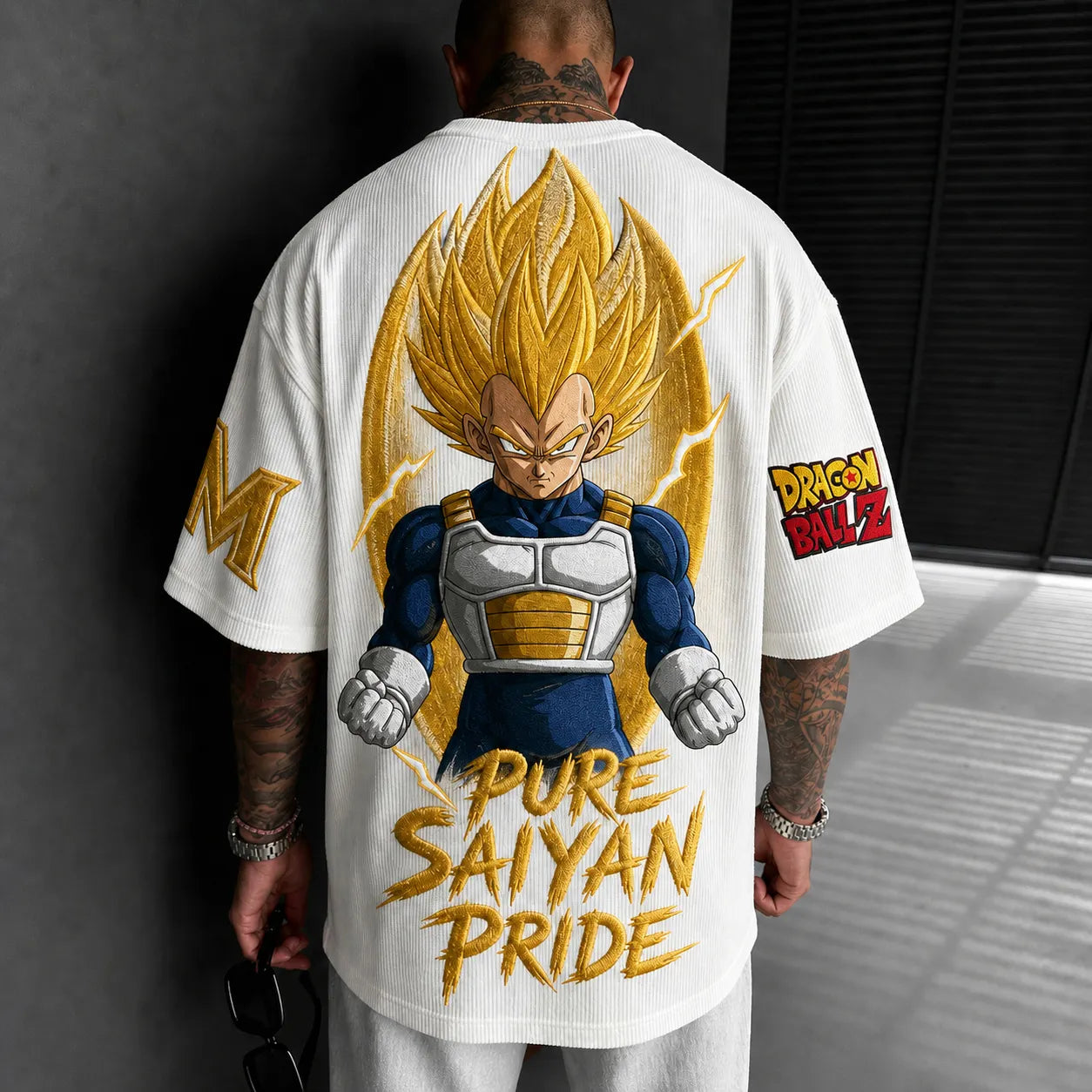 Unisex Short-Sleeve Corduroy T-Shirt With Anime Print
