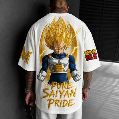 Unisex Short-Sleeve Corduroy T-Shirt With Anime Print