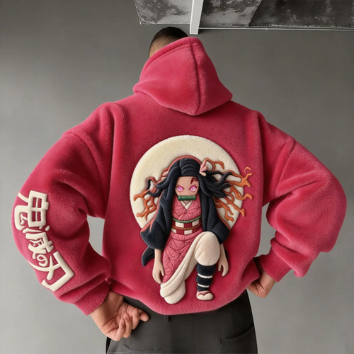 Men   Color-blocked Plush Hoodie