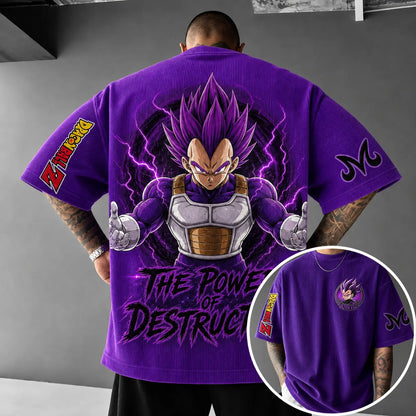 Unisex Short-Sleeve Corduroy T-Shirt With Anime Print
