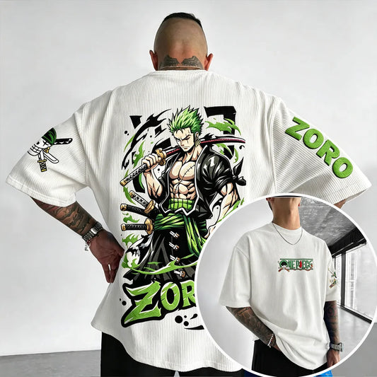 Anime Vintage Waffle Knit T-Shirt
