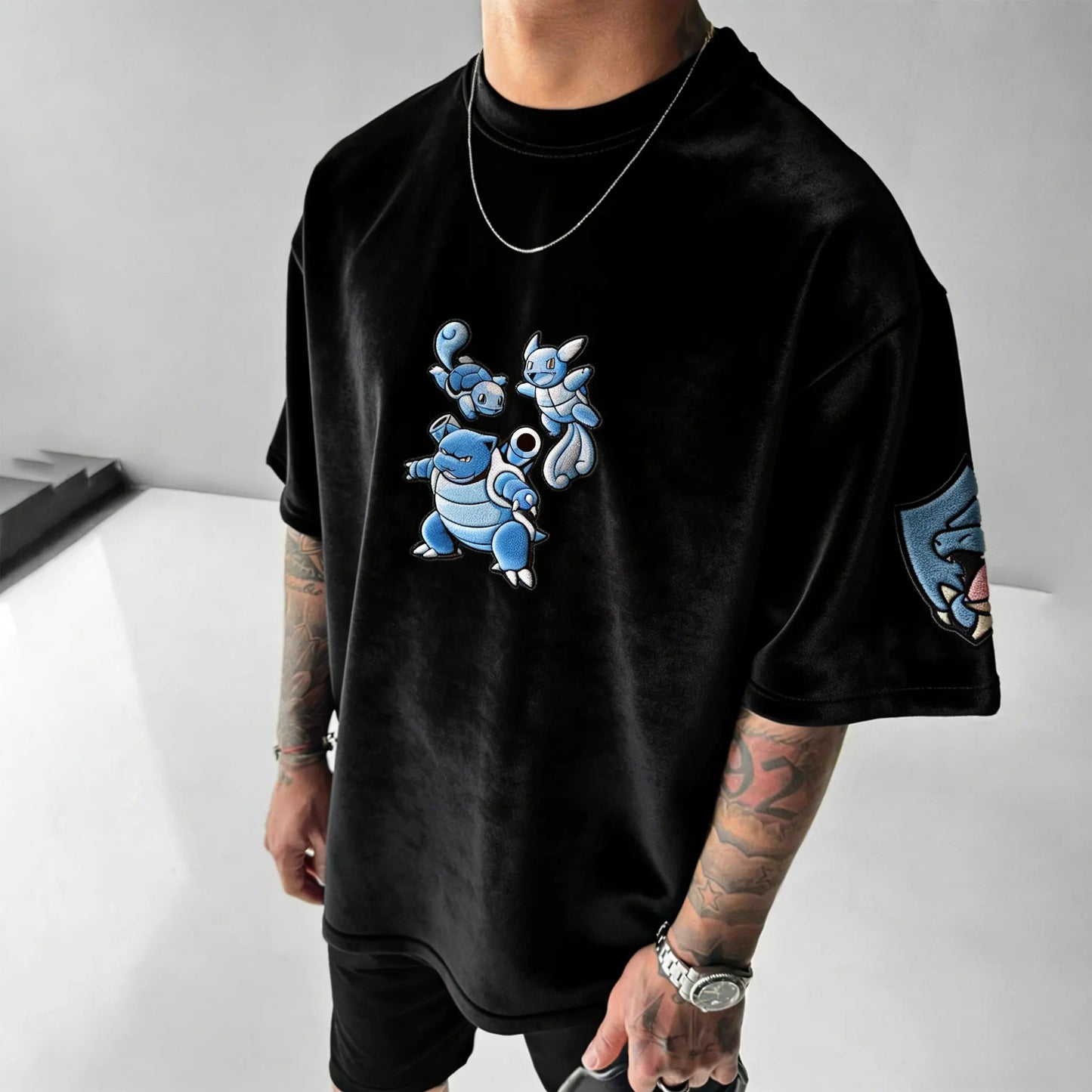 Color-blocked Unisex Fleece Oversized T-shirt