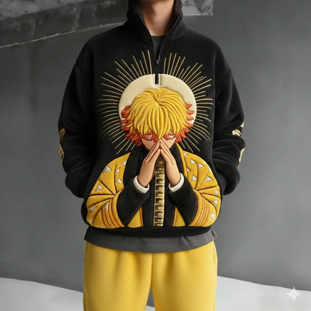 Color-blocked Plush Zip Up Hoodie