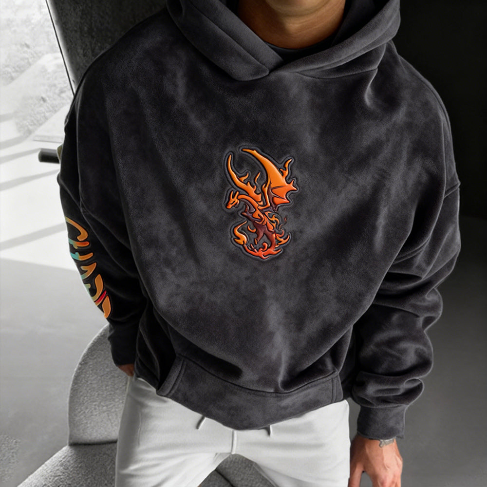 Color Blocked Suede Hoodie