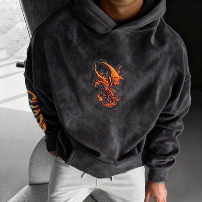 Color Blocked Suede Hoodie