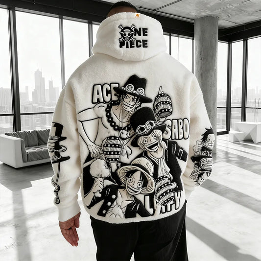 Color Blocked Plush Hoodie