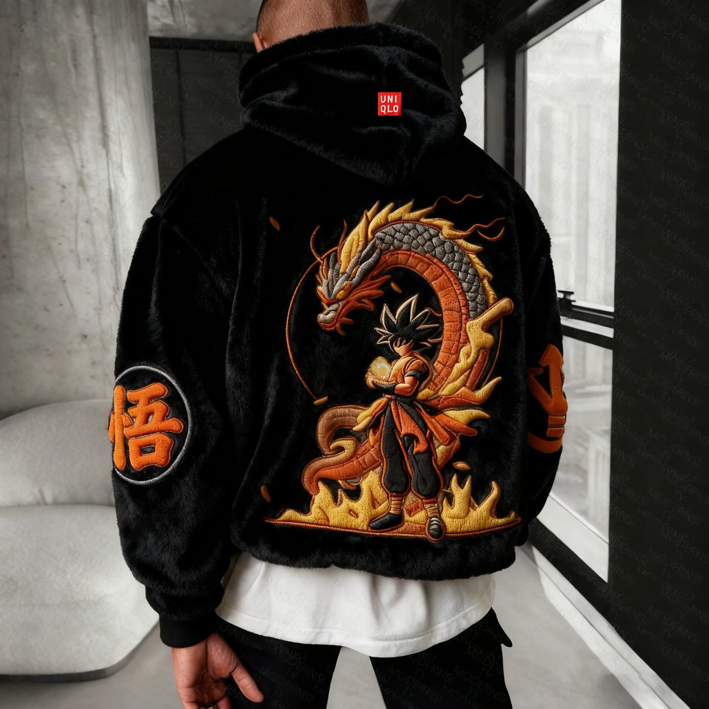 Color Blocked Plush Hoodie