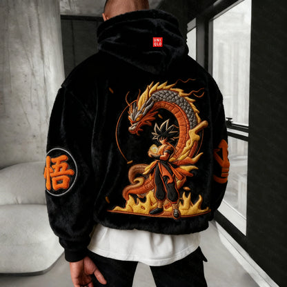 Color Blocked Plush Hoodie