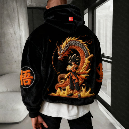 Color Blocked Plush Hoodie