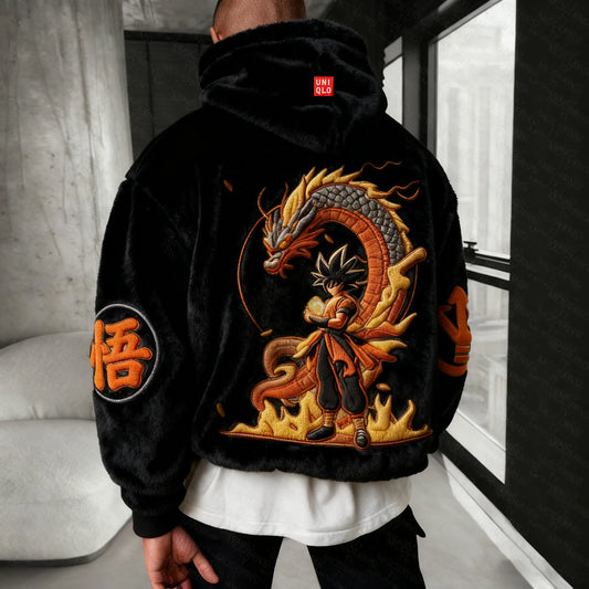 Color Blocked Plush Hoodie