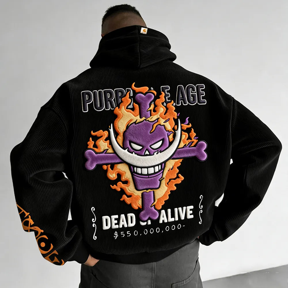 Color Blocked corduroy Hoodie
