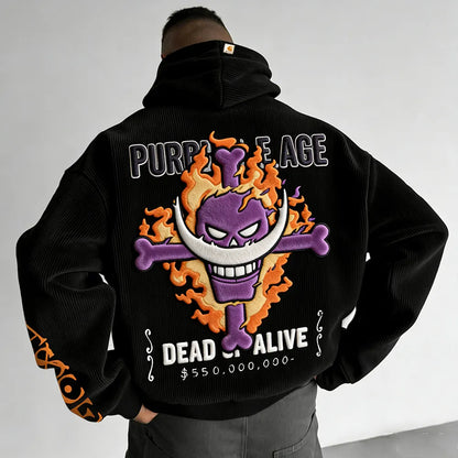 Color Blocked corduroy Hoodie