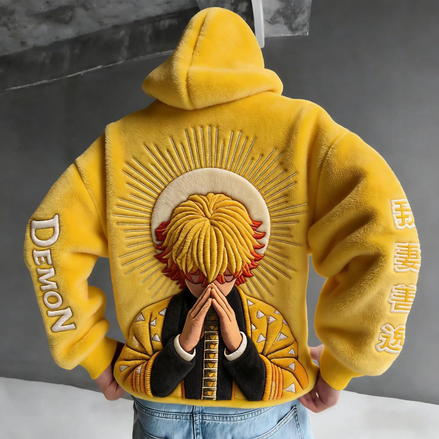 Color-blocked Plush Hoodie