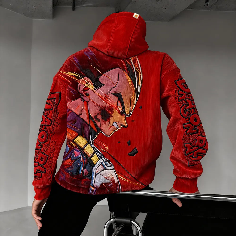 Color Blocked corduroy Hoodie