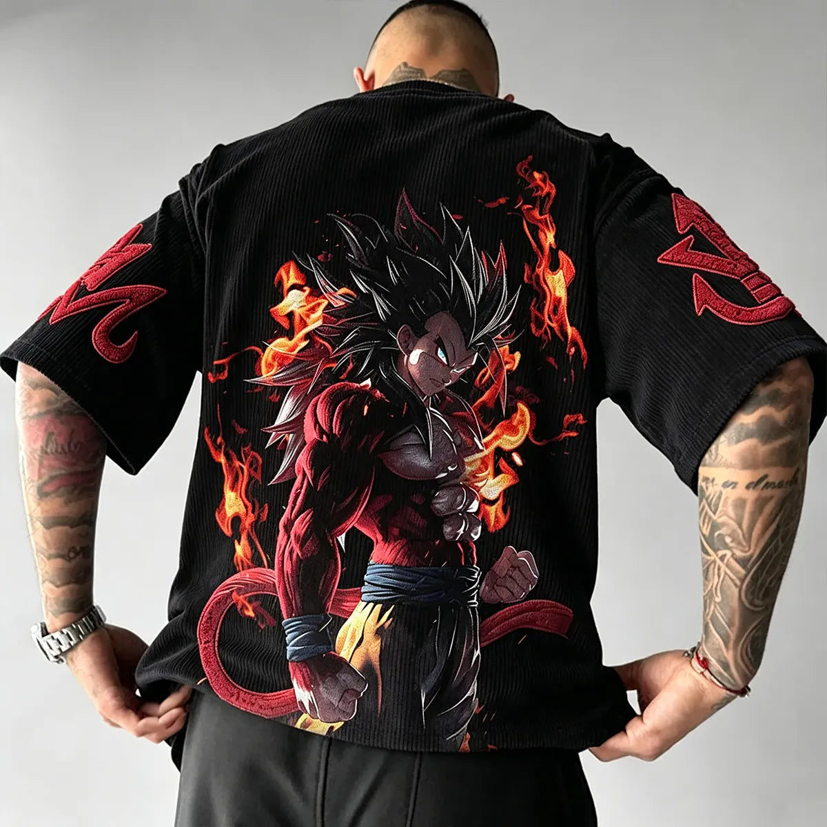 Anime Vintage Waffle Knit T-Shirt