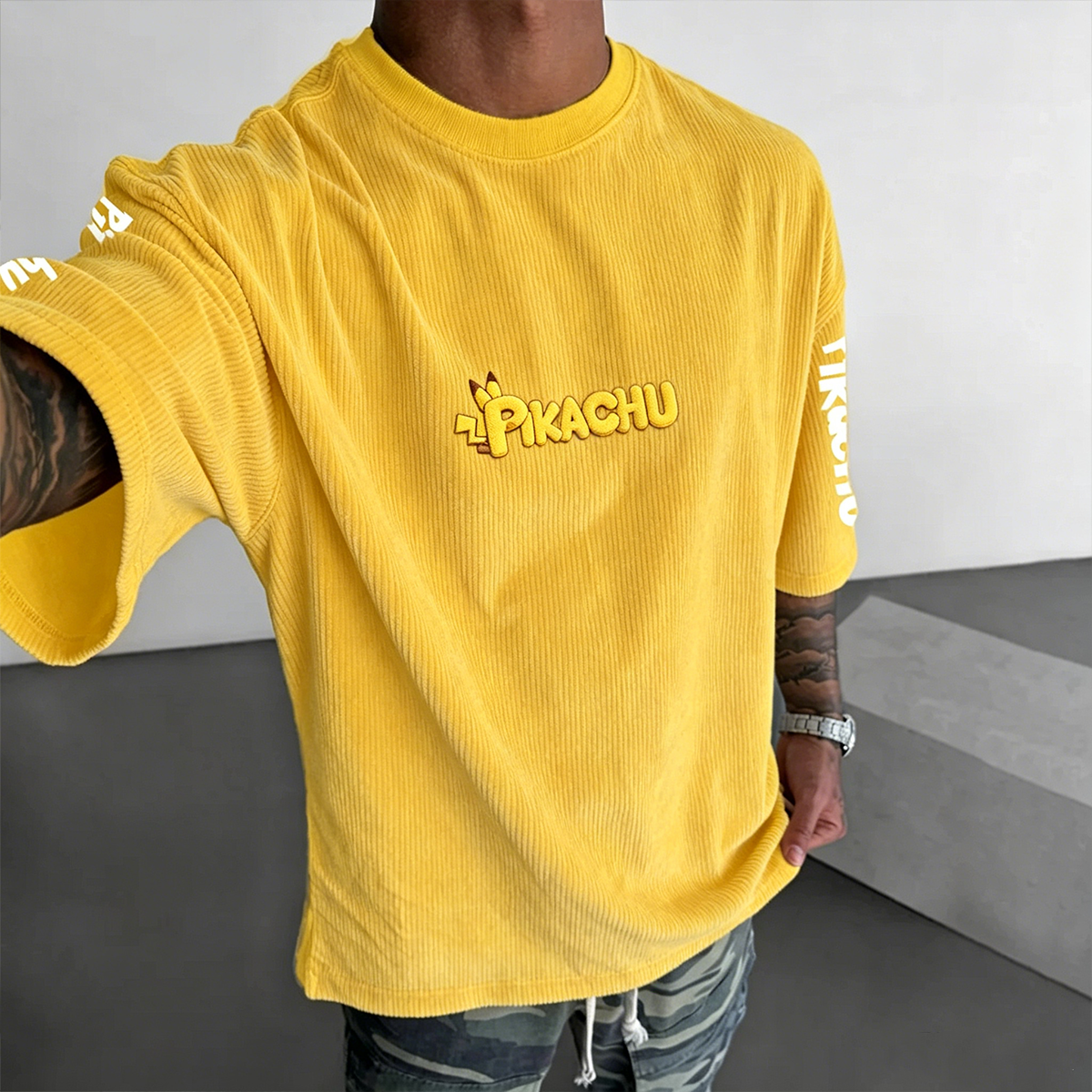 Anime Vintage Waffle Knit T-Shirt