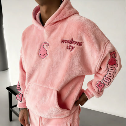 Color Blocked Plush Hoodie