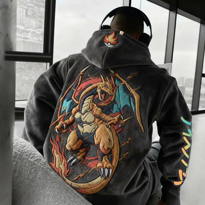Color Blocked Suede Hoodie