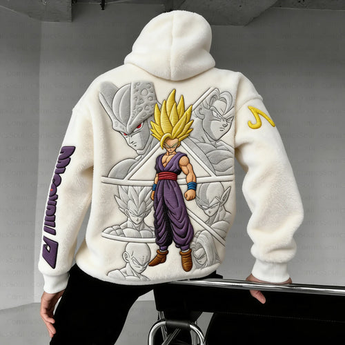 Color-blocked Plush Hoodie