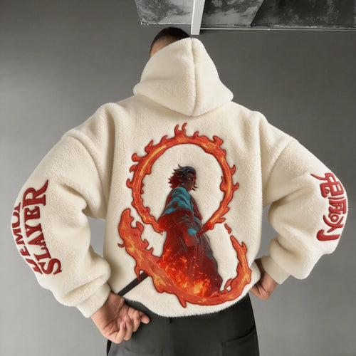 Men  Color-blocked Plush Hoodie