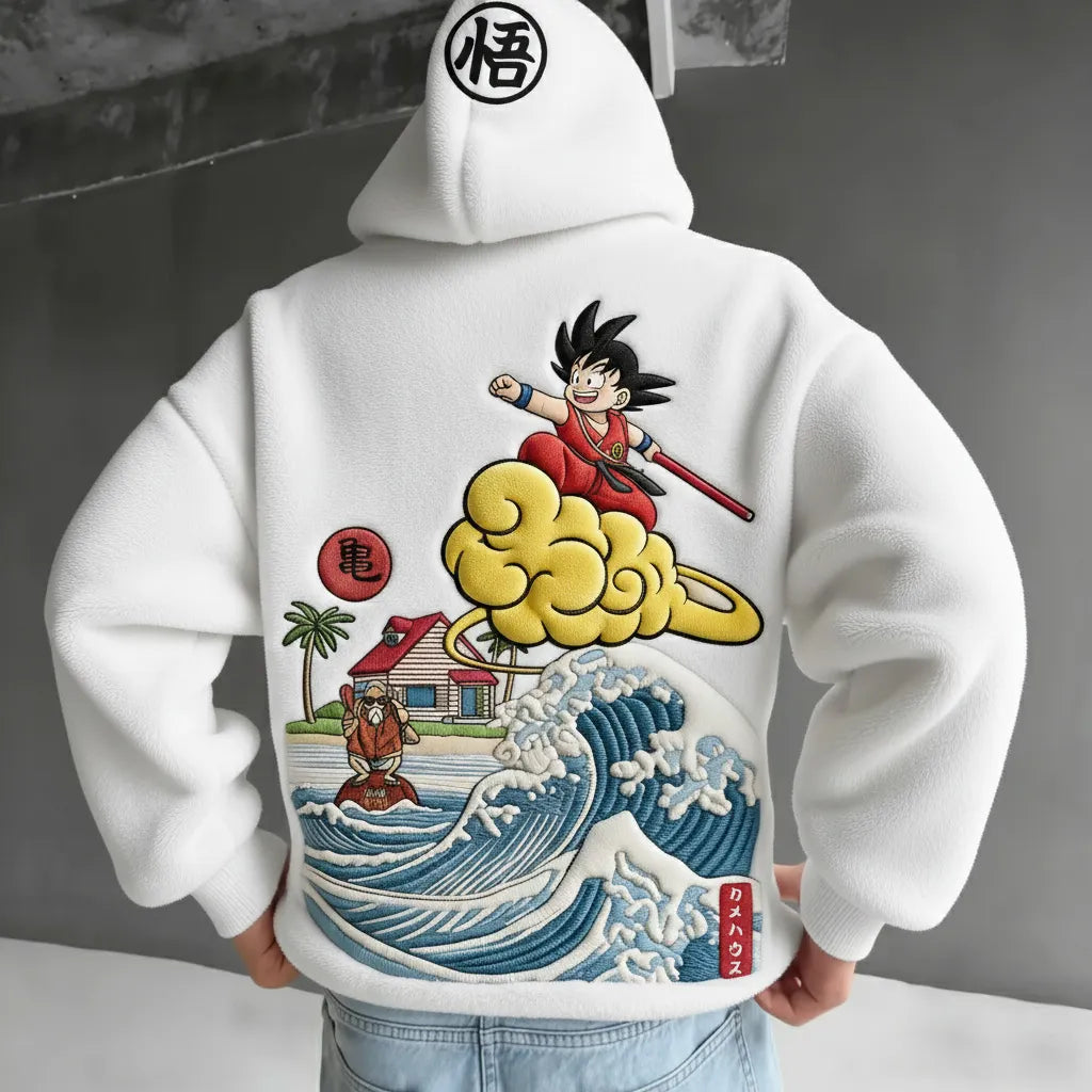 Color-blocked Plush Hoodie