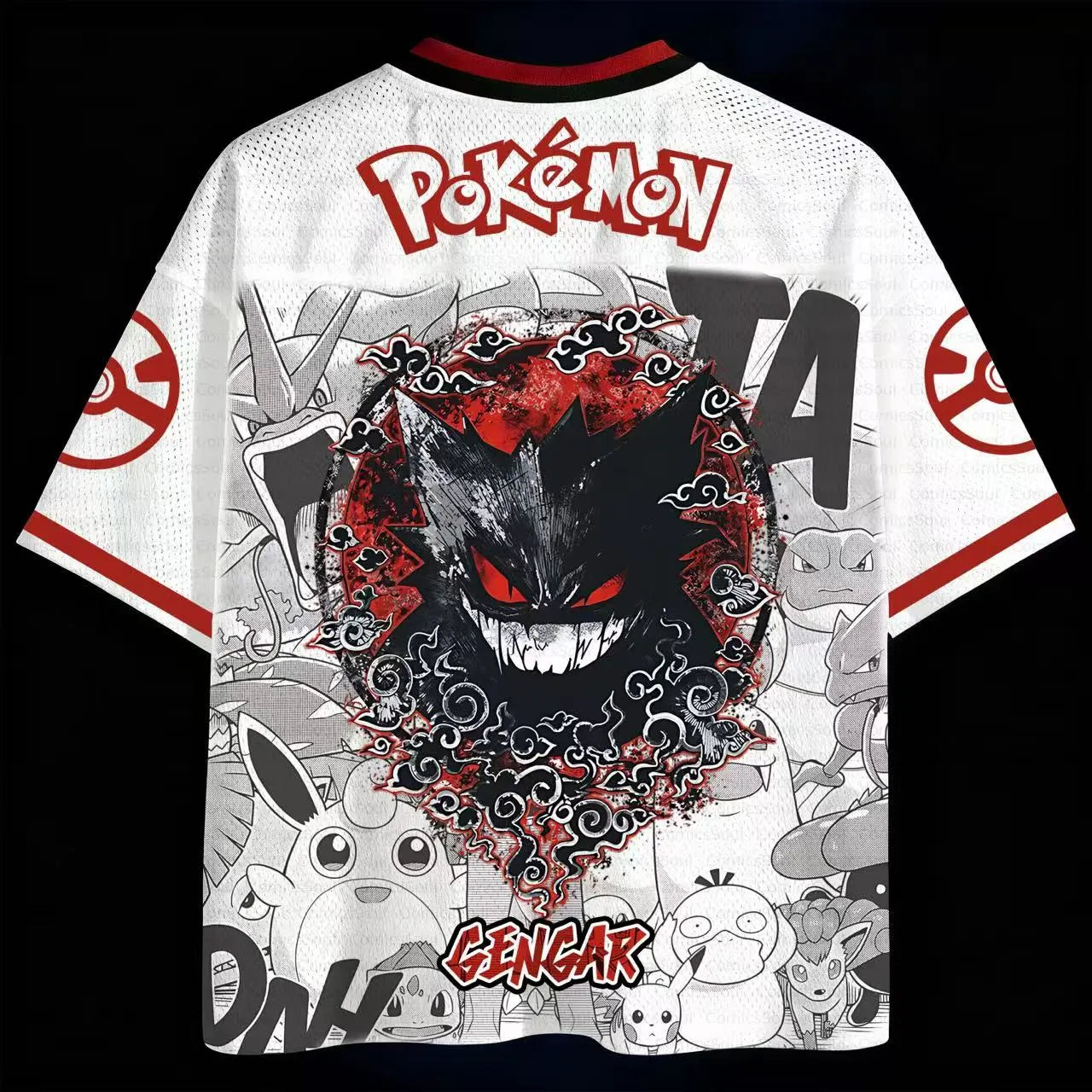 Unisex Anime Retro Mesh Sports Jersey T-Shirt