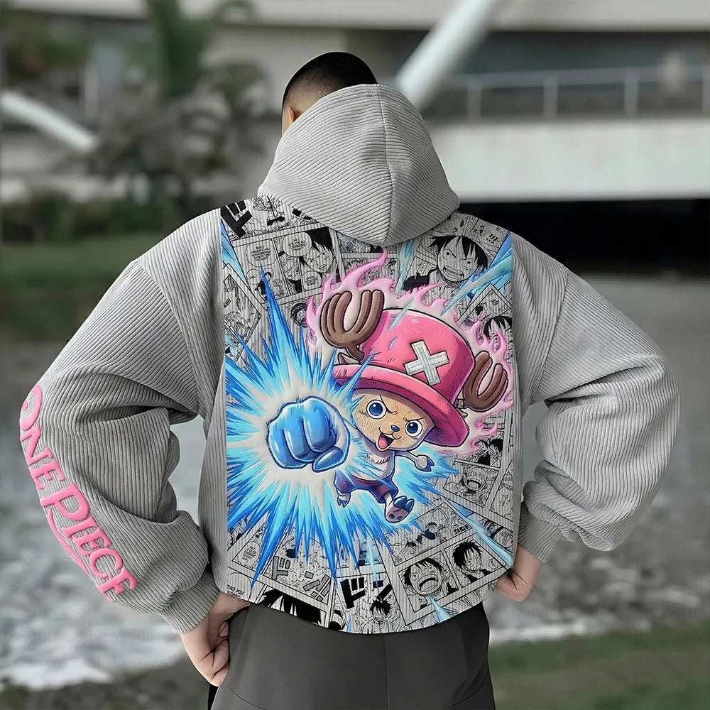 Foam Print Corduroy Hoodie