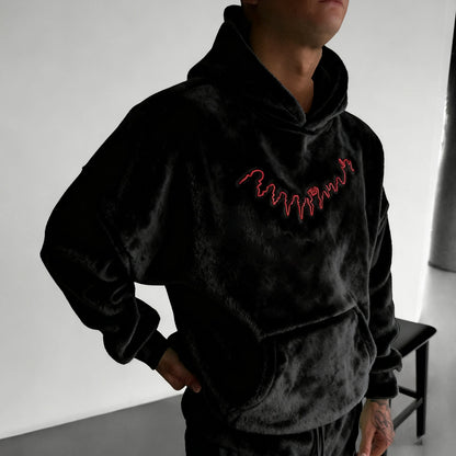 Color Blocked Plush Hoodie