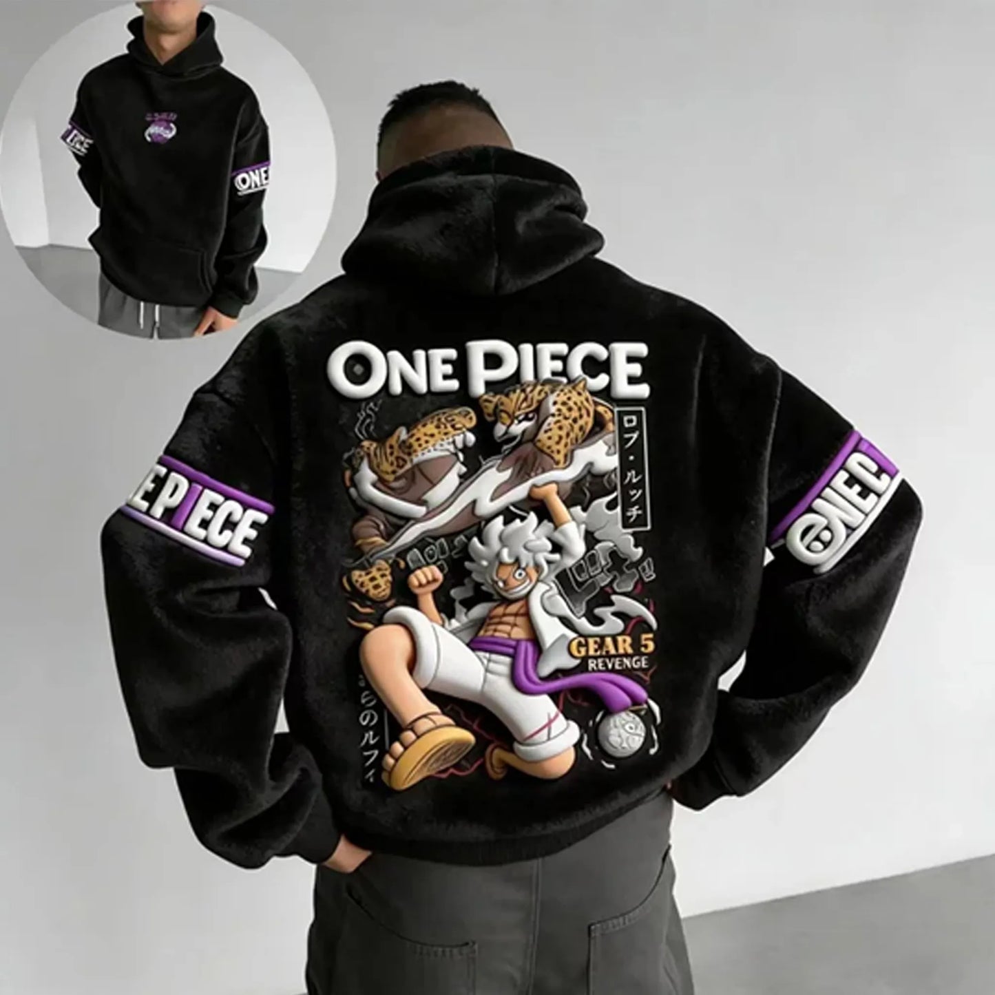 Men :  Color-blocked Plush Hoodie