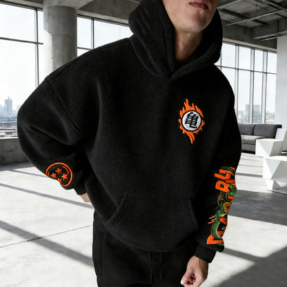 Color Blocked Collaboration Plush Hoodie