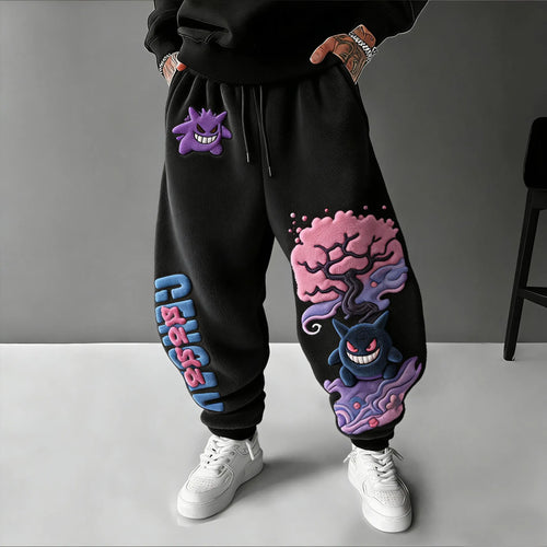 Gengar  Color-blocked Plush Pants