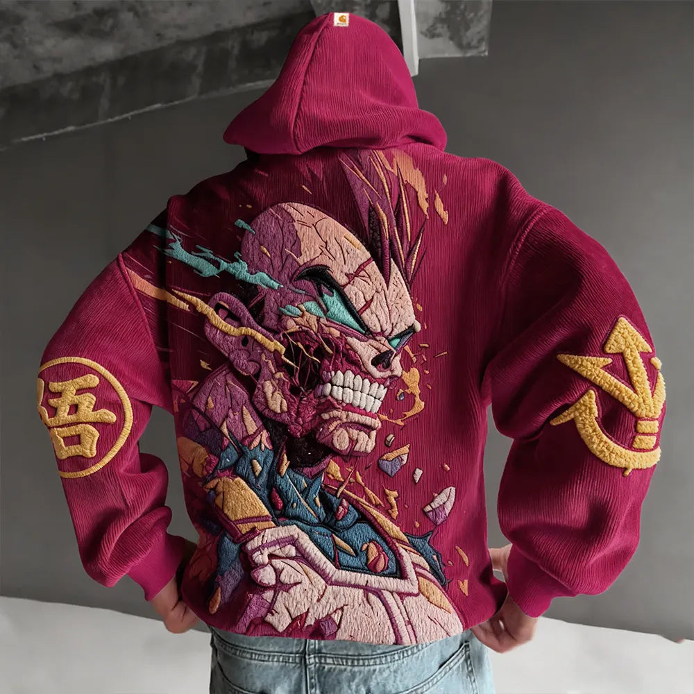 Color Blocked corduroy Hoodie