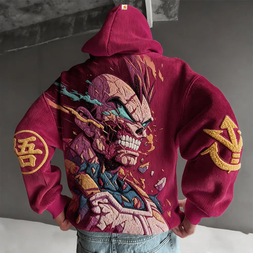 Color Blocked corduroy Hoodie