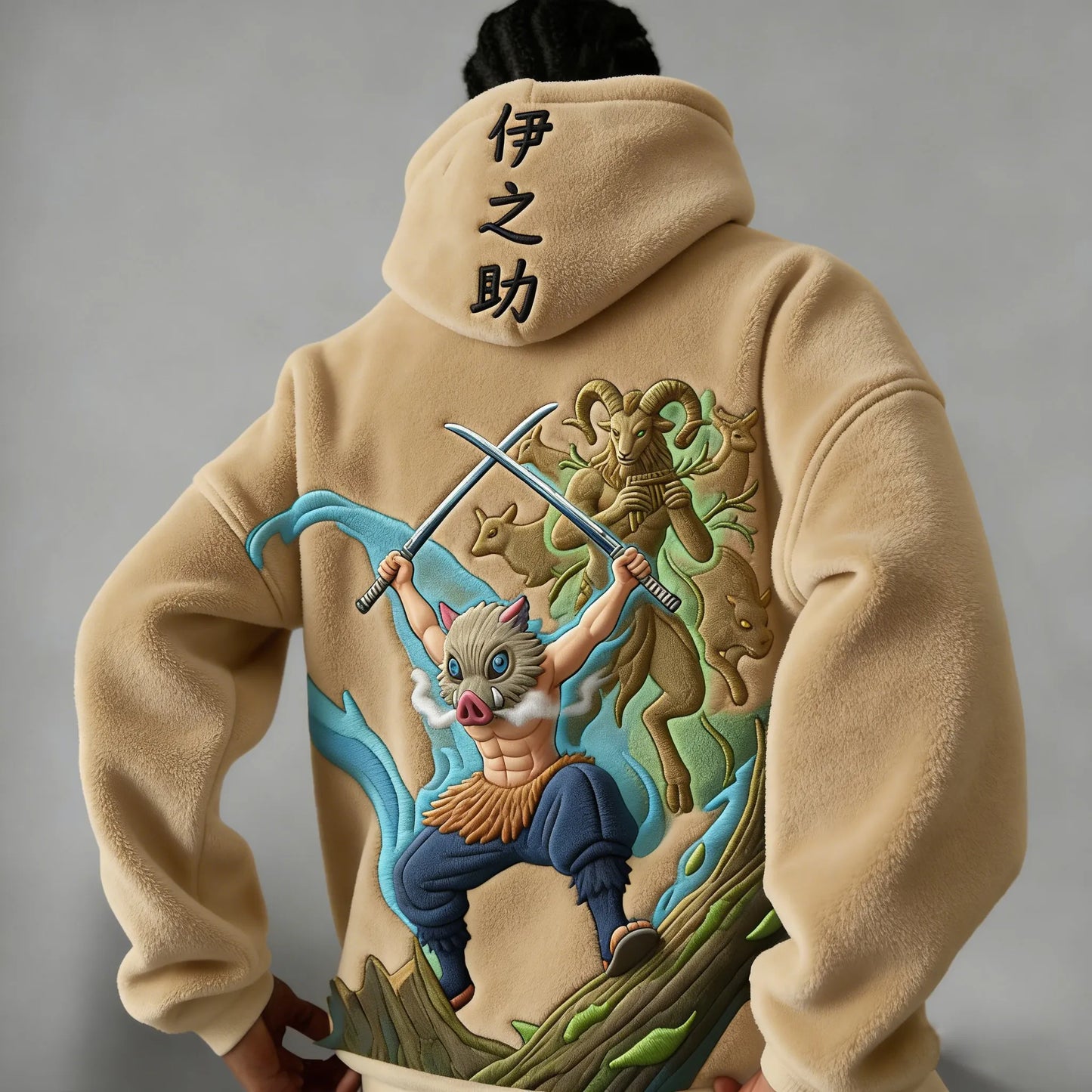 Unisex Version  Color-blocked Plush Hoodie