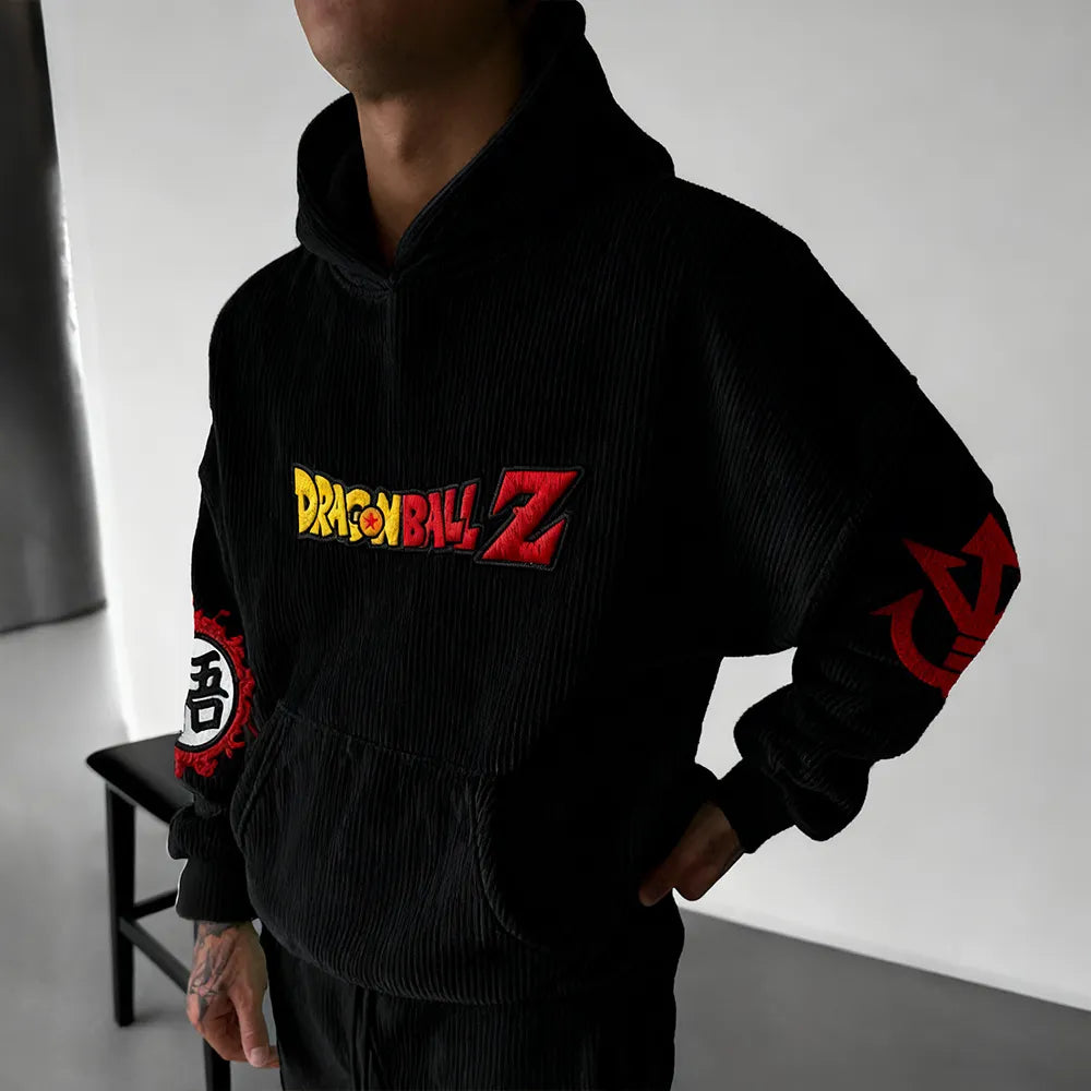 Color Blocked corduroy Hoodie