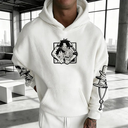 Color Blocked Plush Hoodie