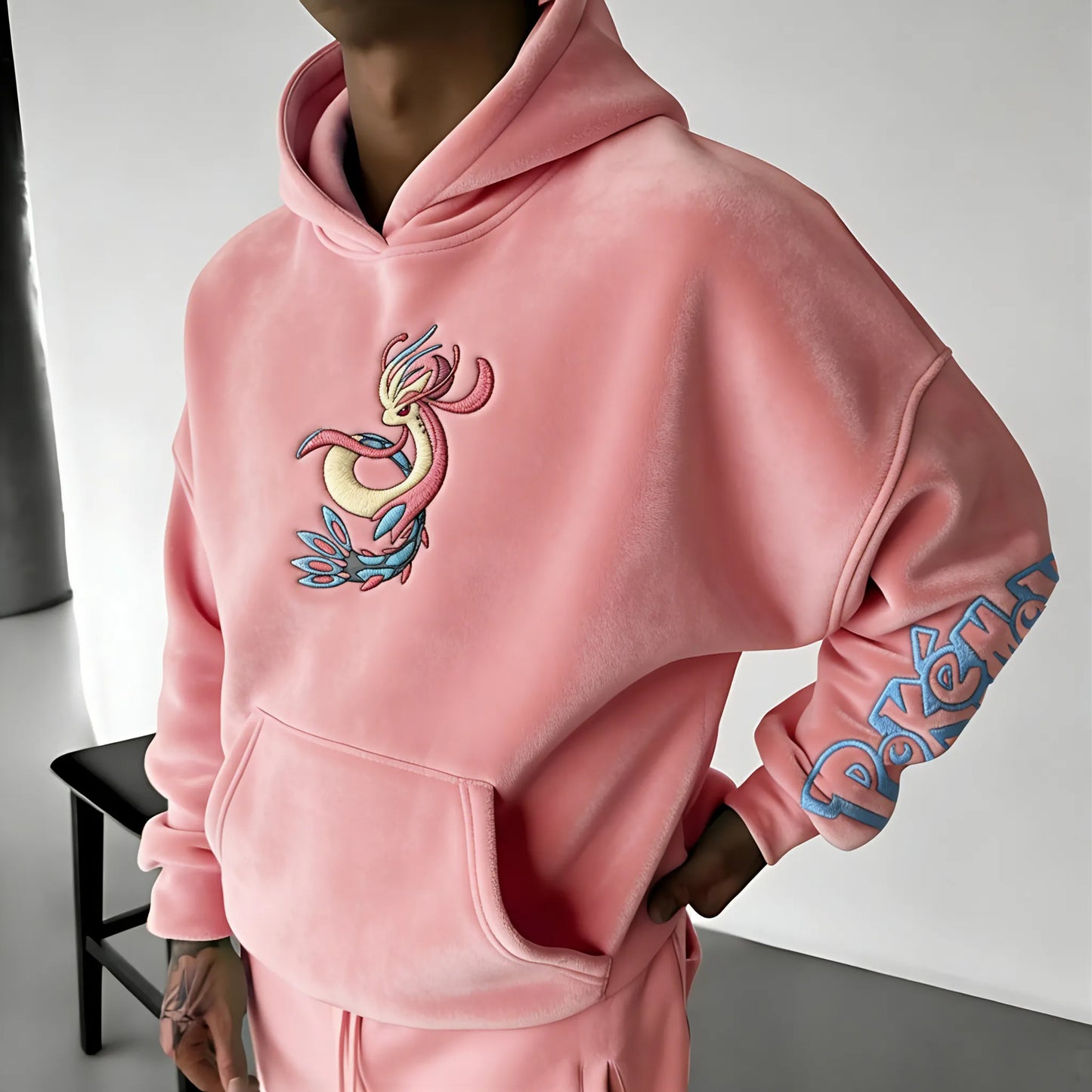 Color-blocked Unisex Fleece Oversized Hoodie