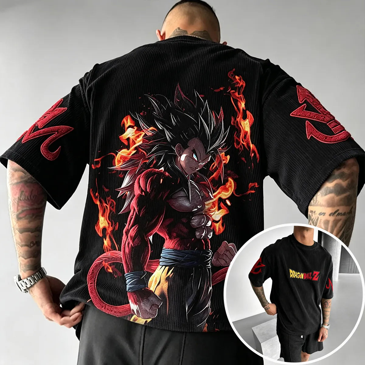 Anime Vintage Waffle Knit T-Shirt